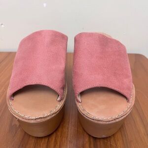 Chinese Laundry Dusty Pink Suede Slide Mules
